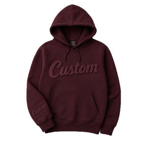 À la mode polaire Baggy gaufrage pull surdimensionné sweats à capuche pour hommes personnalisé 3d Logo imprimé sweat à capuche en relief - Product Image 3