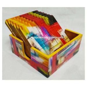 Juego de posavasos de madera de artículo decorativo de lujo clásico Total de diseño de alta calidad con Material de resina pulido para el artículo de herramienta de cocina del hogar - Product Image 2