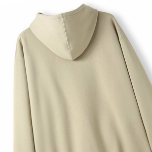 Sweat à capuche unisexe beige en molleton de coton premium, uni, décontracté, streetwear, coupe oversize, vente en gros - Product Image 6