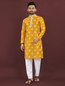 Tissu en soie mono prêt à l'emploi avec broderie Séquence Travail Kurtas. - Product Image 4