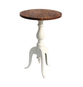 Recién llegado, mesa auxiliar de aluminio para sala de estar con parte superior de madera y fondo blanco, decoración de oficina, mesa de centro pulida - Product Image 5