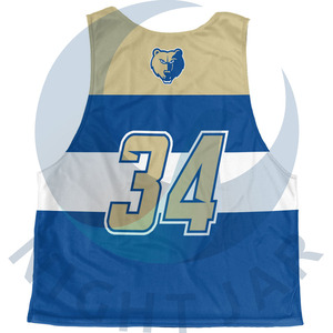 Maillots de lacrosse réversibles personnalisés de haute qualité en gros, gilets de sport OEM 100 % polyester légers et respirants - Product Image 4