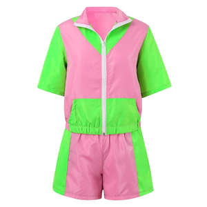 Veste et pantalon en nylon zippés personnalisés Survêtements deux pièces en polyester Ensemble de survêtements coupe-vent en nylon personnalisés - Product Image 6