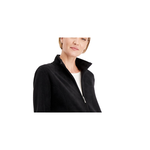 Giacca in Pile Antivento Zeroproof con Zip per Donna Karen Scott, Collo Alto, Colore Nero, Taglia Piccola, per l'Autunno - Product Image 2