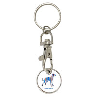 Logo personnalisé caddie puce imprimé chariot jeton pièce porte-clés