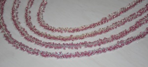Beautiful pink quartz Beads silver Pleated Thick <b>Rosary</b> Chain, Dangling Beaded Chain, Anguri Chain for Jewelry Making - Product Image 6