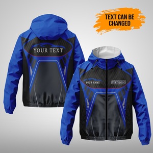 Custom 100% Polyester Windbreaker Hood <b>Winter</b> Soccer Team Training <b>Jacket</b> <b>Waterproof</b> Sublimation Zipper Outdoor Training Gear - Product Image 2