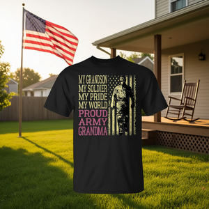 T-shirt militaire américain pour mon petit-fils, mon héros soldat, fière grand-mère de l'armée - Product Image 3