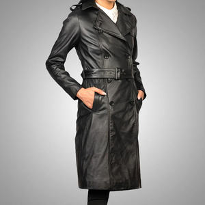 Manteau pour femme en cuir véritable de peau de mouton noir de haute qualité, matelassé, écologique, respirant, coupe ajustée, finition cuir. - Product Image 4