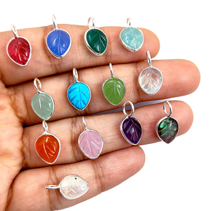 จี้ใบอัญมณีขนาด10x8มม. สีทอง18K สำหรับ925เงินแท้ขอบหินทอง18K การบำบัดรักษาอินเทรนด์ได้รับการรับรองจากบุคคลที่สาม - Product Image 5