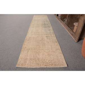 พรมยางข้างเตียงลายคลาสสิคสีเบจวินเทจผ้าวูลสี่เหลี่ยมผืนผ้า2x8.7ft งานเย็บปะติดปะต่อกันดีไซน์สำหรับวัยรุ่นห้องนั่งเล่นพรมยาง2x8.7ft - Product Image 2