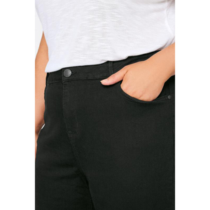 Pantalones vaqueros transpirables ajustados rectos altos negros para mujer, pantalones de marca de calidad de exportación de diseñadores de talla grande para la temporada de otoño - Product Image 3