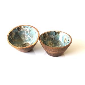 Bol en bois de haute qualité avec émail de travail ensemble de bols en émail de qualité supérieure en bois de mangue fournisseur indien - Product Image 2