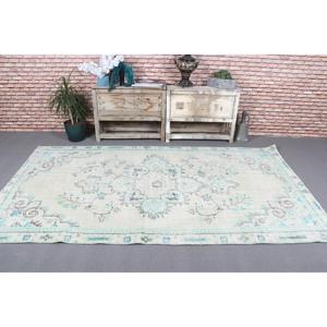Grand tapis turc vintage patchwork 4,9x8,9 pieds, écologique, en laine blanche du sud-ouest avec envers en latex - Product Image 2