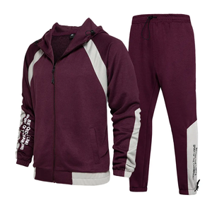 Regular Fit Embossed Logo Hooded Winter Tracksuit with Solid Pattern Fleece Lightweight <b>Joggers</b> Pants - Product Image 1