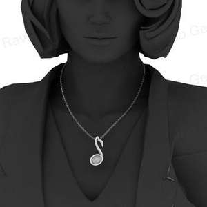 Dije de Plata de Ley 925 con Diseño de Notas Musicales de 6x8 mm, Engaste de Bisel, Semi-Montado, para Resina, Cenizas, Joyería Fina - Product Image 4