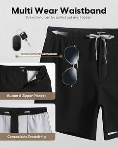 Pantalones Cortos Deportivos para Hombre, Ligeros, Cómodos, de Poliéster/Algodón, de Secado Rápido, con Diseño Sólido, Ideales para Baloncesto, Entrenamiento y Uso Casual - Product Image 3