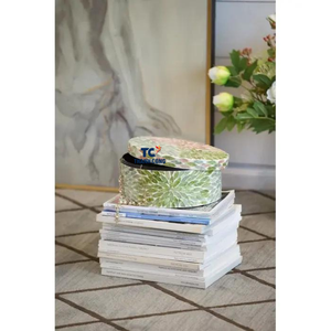 Meilleure conception boîte mère de perle colorée artisanale boîtes décoratives en mosaïque boîtes de rangement rondes - Product Image 5