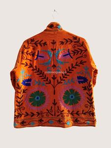 Bohemian Cotton Embroidered Coat Women's Plus Size Mandarin Collar Floral Pattern Full Sleeve Autumn Outerwear - Product Image 2