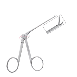 Pinza de Cirugía Angulada Izquierda HOUGH 45, Modelo Fino 3, Manual, Certificación CE |   Instrumento Quirúrgico de Otología ENT |   Acero Inoxidable - Product Image 2