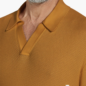 เสื้อสวมหัวคอวีของผู้ชายผ้าฝ้าย100% ระบายอากาศได้สำหรับกอล์ฟเสื้อโปโลเสื้อแฟชั่นธุรกิจถักสั้นธุรกิจ - Product Image 2