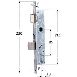 CERRADURA para jambas de embutir con perno oscilante y pestillo reversible. Cilindro ovalado no incluido. - Product Image 1