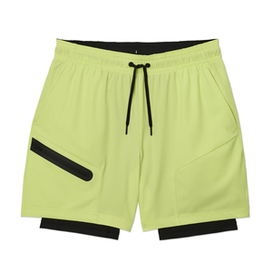 <b>Men's</b> 100% Cotton Summer Sports <b>Shorts</b> Quick-Drying Casual Fitness Joggers Zipper Pocket Double Layer 2-in-1 Training for - Product Image 5