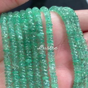 Collier en argent sterling 925, perles fines, magnifique, 1 rang, personnalisé, pierre précieuse émeraude, design rond facetté, luxe - Product Image 2