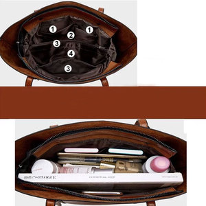 กระเป๋าโท้ทหนังแท้สำหรับผู้หญิงกระเป๋าช็อปปิ้งลำลองอเนกประสงค์กันน้ำยอดนิยมยอดนิยมสำหรับฤดูใบไม้ร่วงฤดูร้อน - Product Image 4