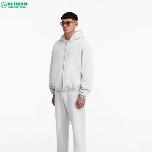 Sweat-shirts à capuche zippés unisexes personnalisés en gros, grammage lourd, 100% coton molletonné/éponge française, séchage rapide, respirant, teint uni - Product Image 3