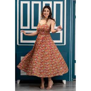 Vestido Maxi con estampado floral multicolor con cuello de corazón Vestido elegante con estampado floral para mujer - Product Image 5