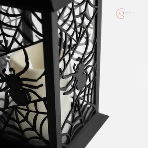 Lanterne en métal élégante Porte-bougie avec poignée |   Éclairage décoratif élégant pour le Ramadan, imperméable, durable, pour le salon, intérieur - Product Image 4