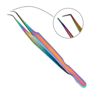 Pince à épiler en métal personnalisée de haute qualité pour extension de cils sensation confortable pointe en fibre pince à épiler en acier inoxydable pointe pointue - Product Image 3