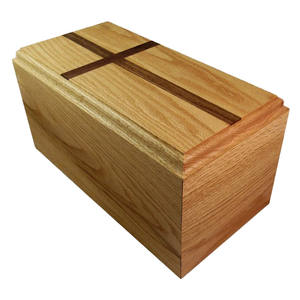 Urnes en bois de conception traditionnelle avec croix urnes adultes de finition naturelle pour les urnes de crémation de cendres humaines à un prix abordable - Product Image 3