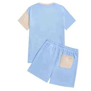 2025 nuevo conjunto de ropa de talla grande para hombre de alta calidad de verano estilo callejero camisetas de algodón de secado rápido pantalones cortos de tela de punto - Product Image 6