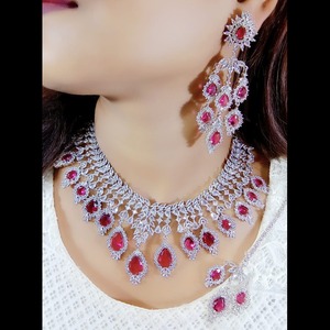สร้อยคอแฟนซีพร้อมชุดเครื่องประดับต่างหูลดลงเครื่องประดับคอลเลกชันเครื่องประดับ2025ทำด้วยมือจำนวนมากเครื่องประดับผู้หญิงอินเดีย - Product Image 1