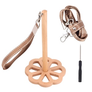 Elegante dispensador de hilo para muñeca, soporte de madera grueso para ovillos de hilo, portátil para manualidades, madera natural 2026 - Product Image 4