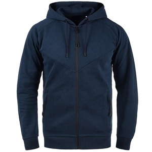 Sweat-shirt noir uni à coupe ample et à imprimé de logo personnalisé pour hommes, veste coupe-vent à capuche Streetwear - Product Image 2