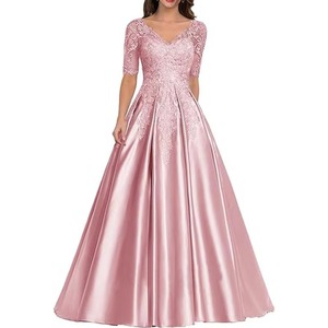 ชุดเดรสหรูหรา คอวี เซ็กซี่ ผ่าข้าง เปิดหลัง สีขาว กระโปรงยาว ชุดงานแต่งงาน ชุดเพื่อนเจ้าสาว ชุดราตรี - Product Image 6