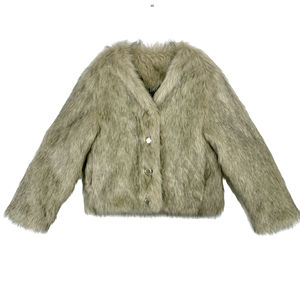 2025 nuevo diseño moderno de moda de talla grande esponjoso otoño cálido de moda Faux invierno señoras Negro Azul mujer abrigo chaqueta de piel para mujer - Product Image 1