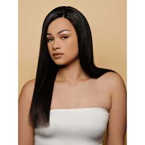 วิกผมมนุษย์ yaki ทรงตรงแบบอินเดียแท้มีสายรัดด้านหน้ายาว18นิ้วเส้นรอบวง23.5นิ้วปรับน้ำหนักได้200กรัม - Product Image 1