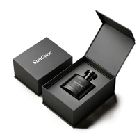 Boîte à parfum haut de gamme portable avec revêtement UV, doublure en éponge, lamination mate, gaufrage, forme de livre unique, boîte en papier rigide, logo personnalisé