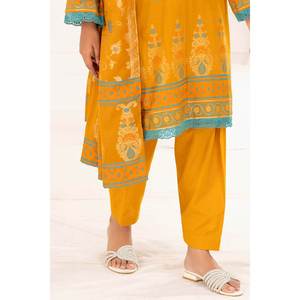 Traje Salwar Kameez Jacquard de 3 Piezas Sin Coser, Estilo Pakistaní, Rayón y Georgette CLP-52178B - Product Image 1