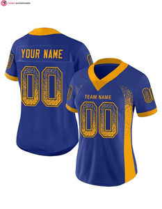 Custom Royal Yellow-White Mesh Drift Moda Fútbol Jersey - Product Image 4