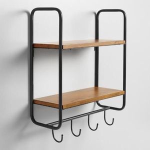 Wooden & <b>Metal</b> <b>Shelve</b> Iron Wall Rack Hanging Shelves Wall Decor Item Handmade Wall <b>Shelve</b> Reduced Your Home Space Collect Your - Product Image 1