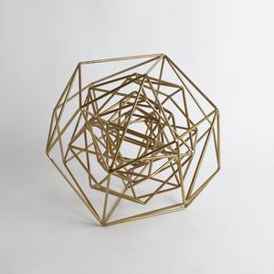 ประติมากรรมทางเรขาคณิตโลหะอาจจะทำจากโลหะสีทองหรือทองเหลืองประติมากรรมขัดทันสมัยวัสดุที่แน่นอนและขนาด - Product Image 3