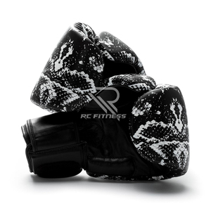 Gants de boxe professionnels sur mesure de haute qualité avec fermeture auto-agrippante antidérapante en cuir véritable RC Fitness Wear - Product Image 6