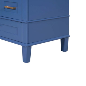 Bathroom <b>Vanity</b> <b>Table</b>, Bathroom Cabinet with Washbasin, Combination with Custom Size Closed Door, Blue Color - Product Image 5