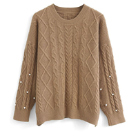 Nouveauté : Cardigan d'hiver pour femme avec logo personnalisé, col rond, manches longues, couleur unie, tricoté décontracté avec couleurs personnalisables
