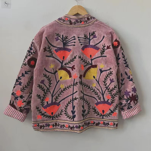 Pink Velvet Suzani <b>Jacket</b> <b>Short</b> Embroidered Coat Gift For Her Bridesmaid Velvet <b>Jackets</b> Winter <b>Short</b> Coat Winter Kimono <b>Jacket</b> - Product Image 5